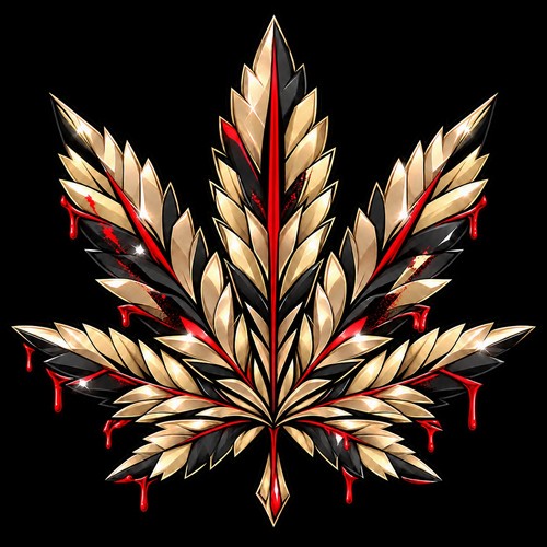 Cannabis leaf sticker - cannabis,